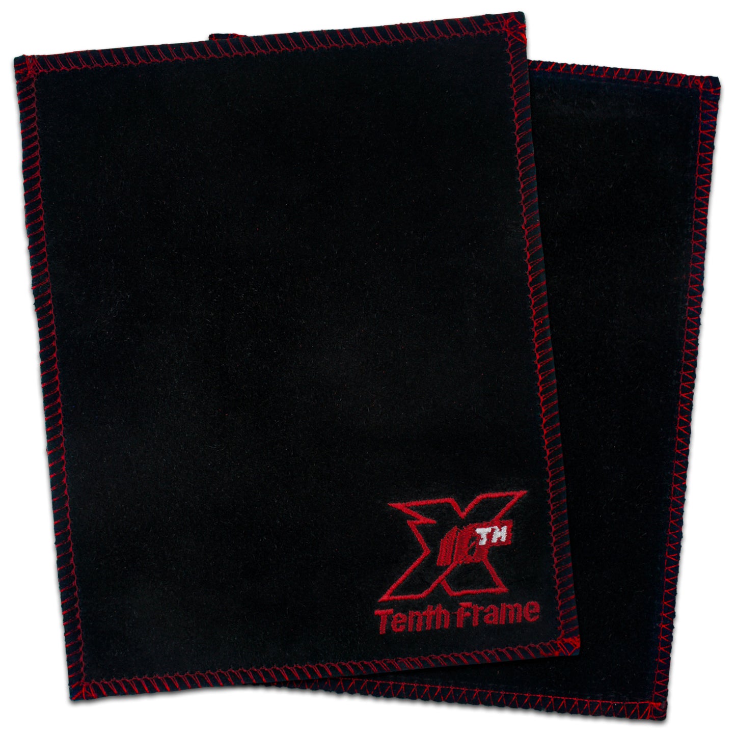 Tenth Frame Shammy Pad - Leather Bowling Ball Shammy (Black - Front and Back)