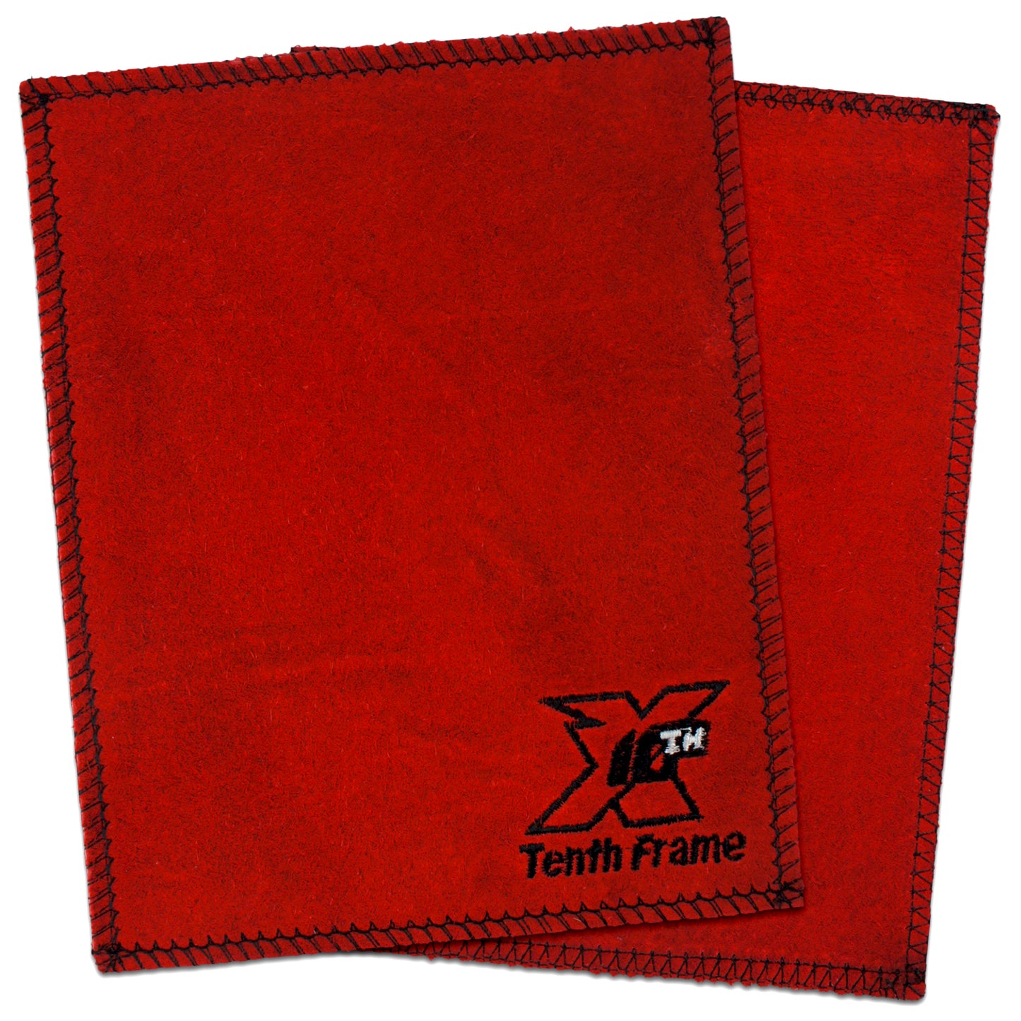 Tenth Frame Shammy Pad - Leather Bowling Ball Shammy (Red - Front and Back)