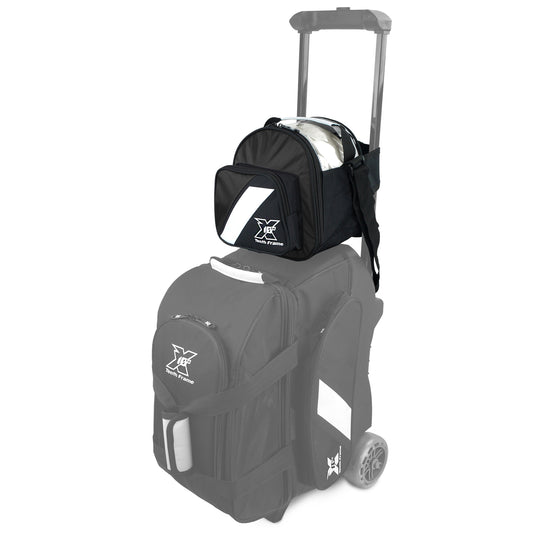 Tenth Frame Deluxe Add-On - 1 Ball Add-On Bowling Bag (Black - on Roller Bag)