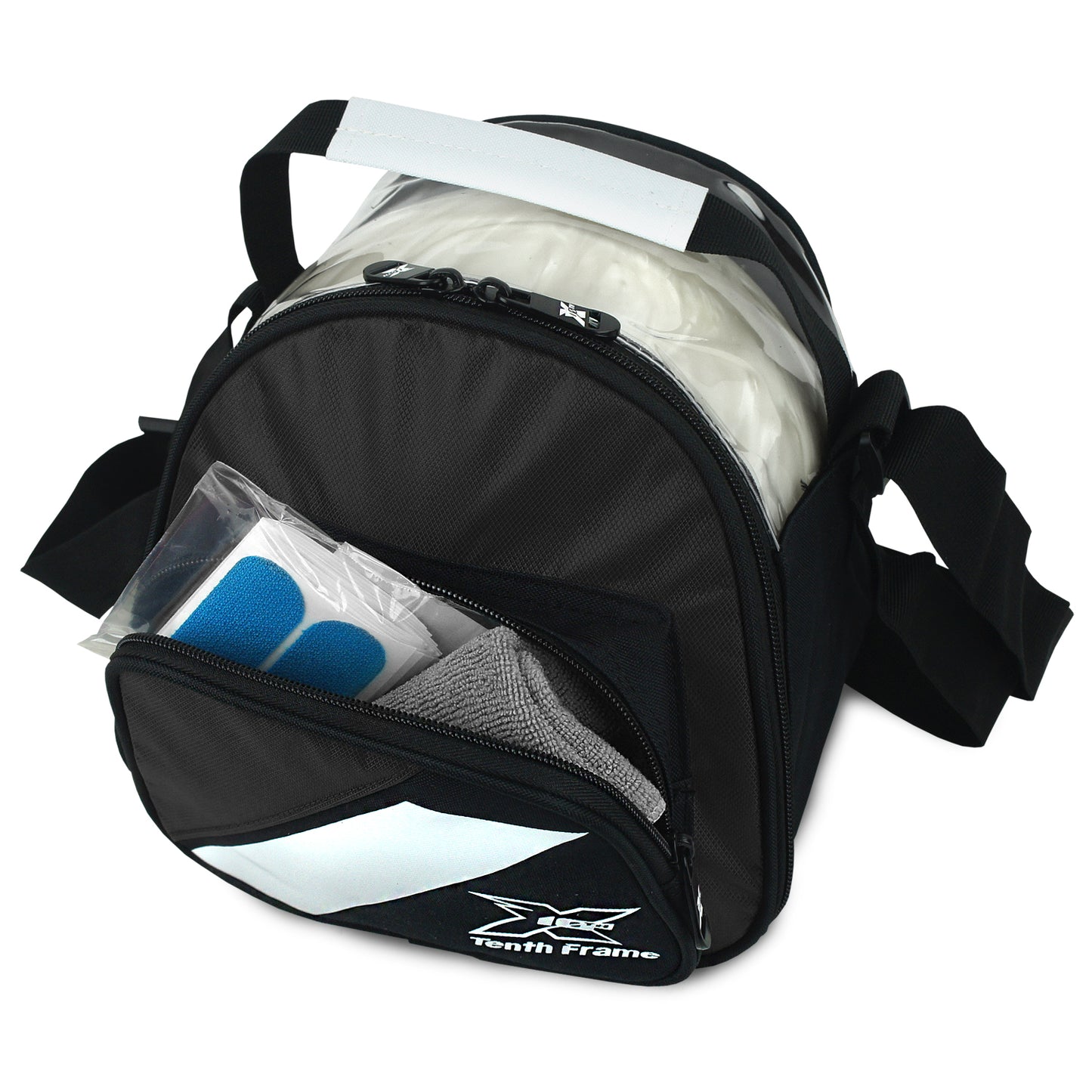 Tenth Frame Deluxe Add-On - 1 Ball Add-On Bowling Bag (Black - Accessory Pocket)