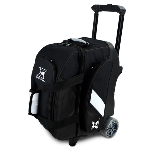 Tenth Frame Deluxe Double - 2 Ball Roller Bowling Bag (Black - Standing)