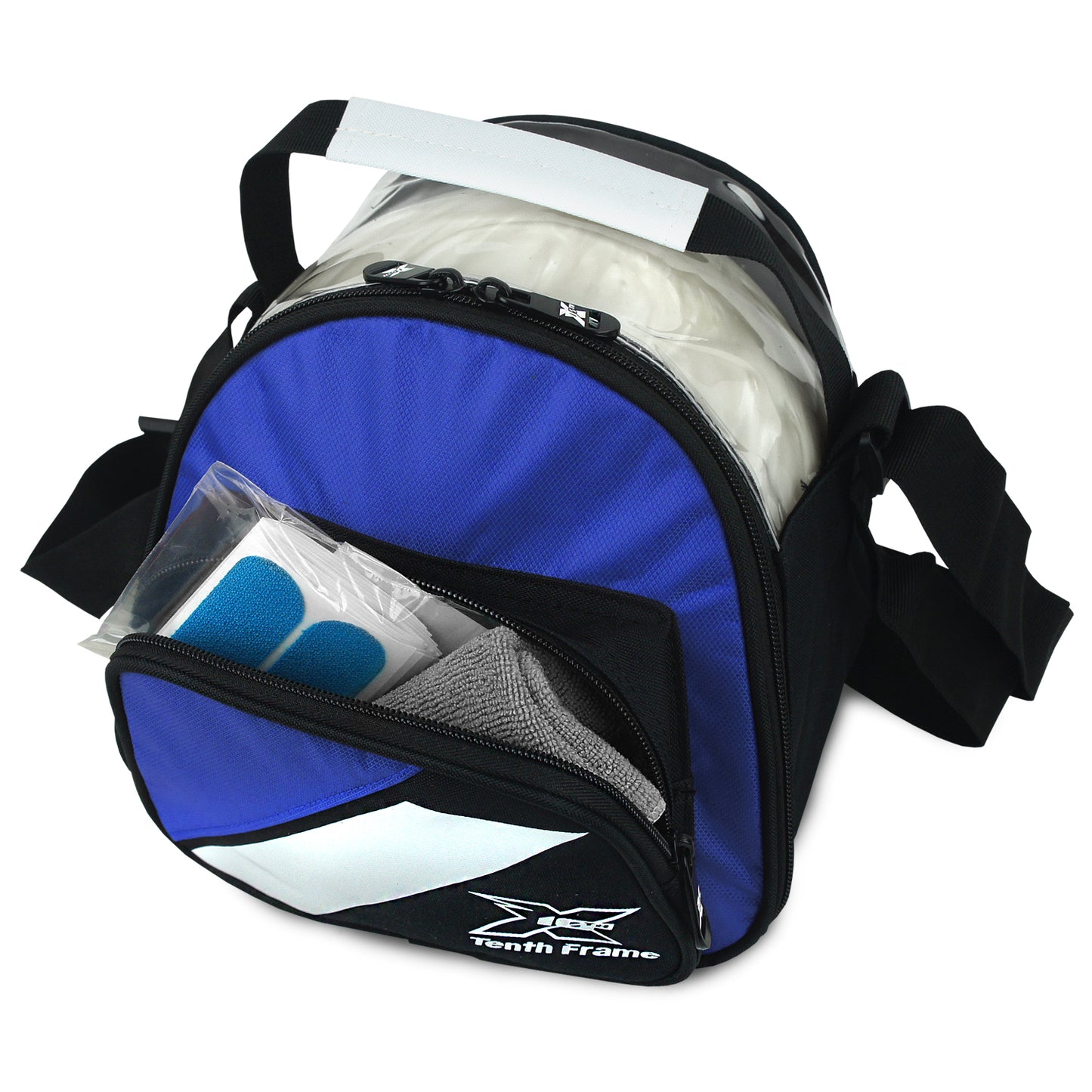 Tenth Frame Deluxe Add-On - 1 Ball Add-On Bowling Bag (Blue - Accessory Pocket)