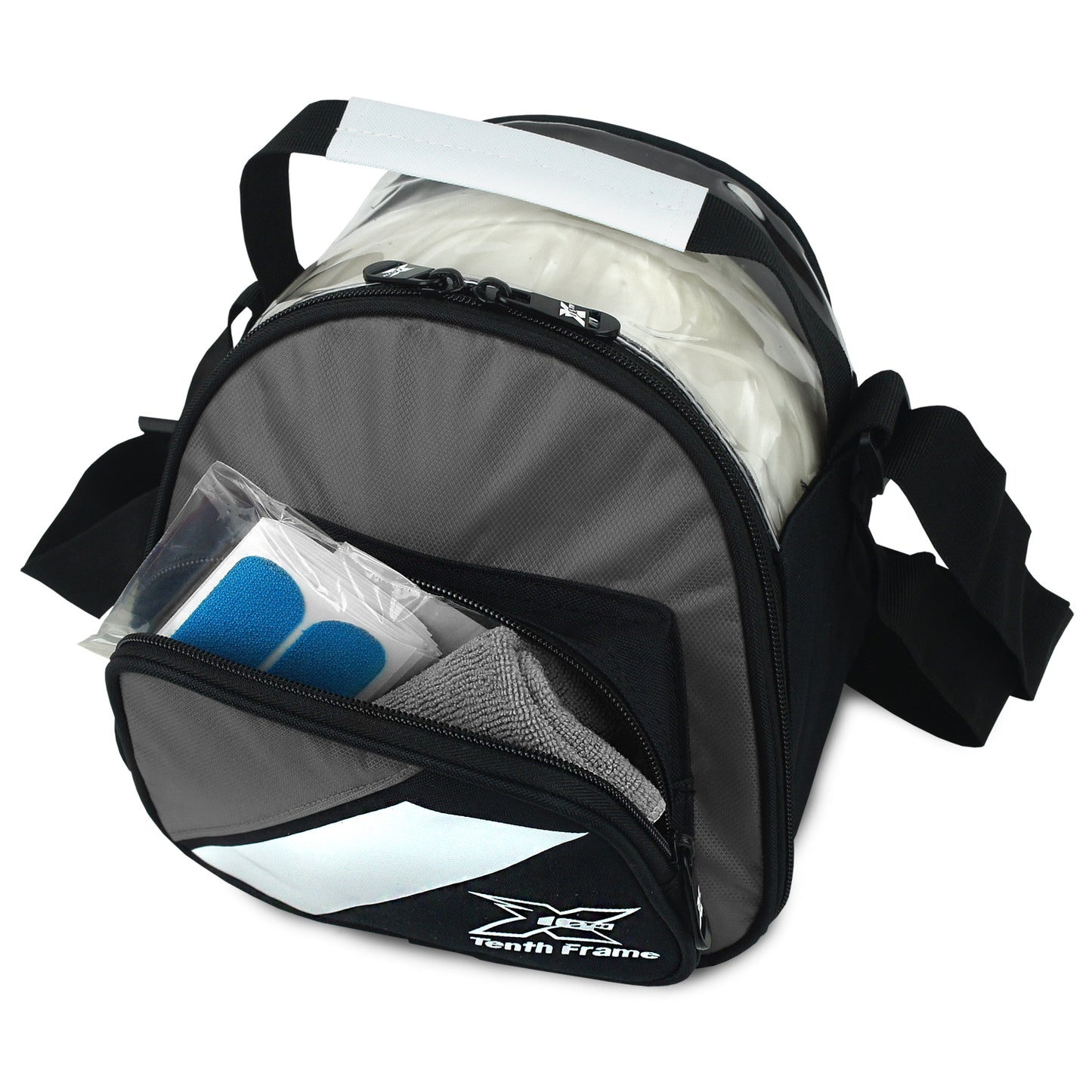 Tenth Frame Deluxe Add-On - 1 Ball Add-On Bowling Bag (Grey - Accessory Pocket)