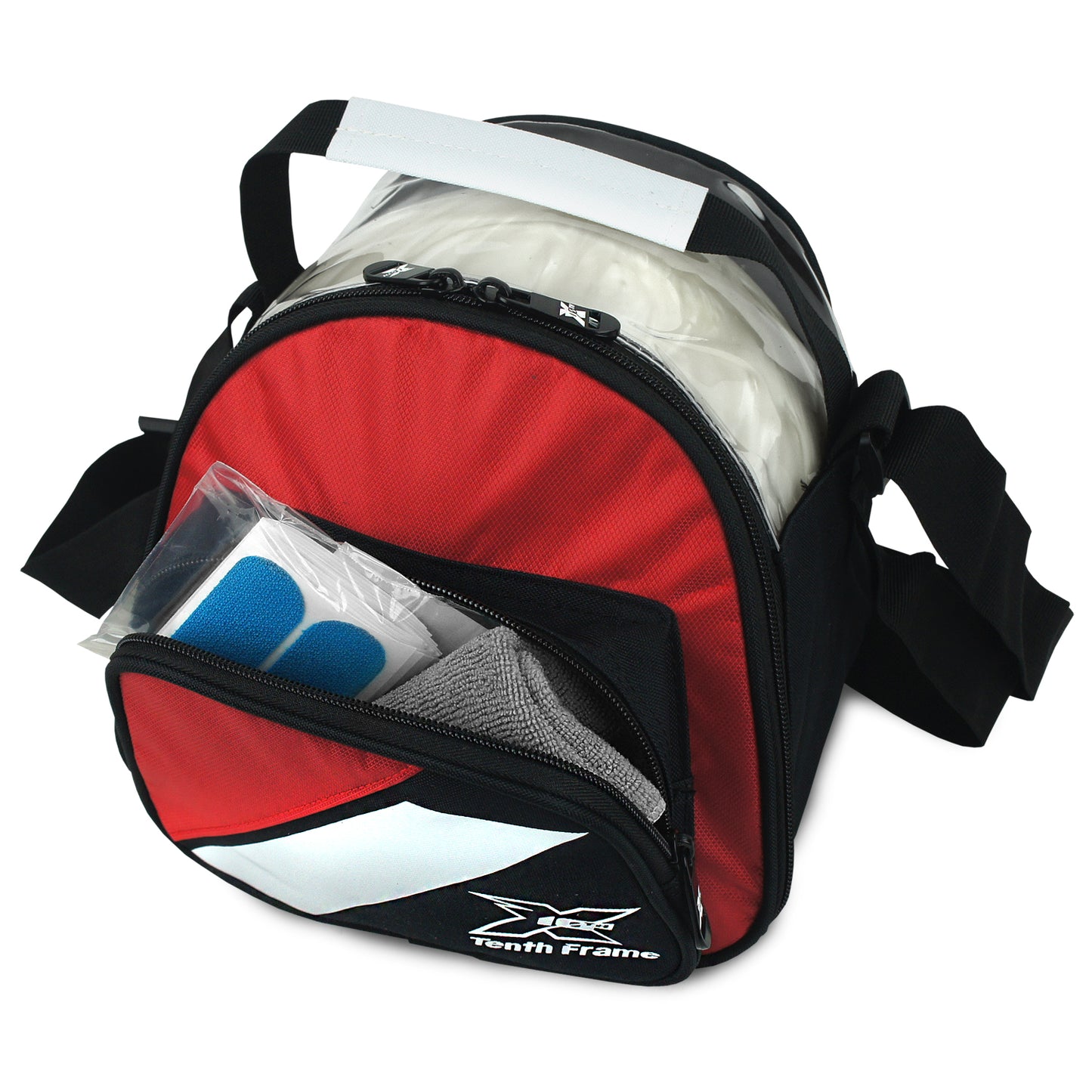 Tenth Frame Deluxe Add-On - 1 Ball Add-On Bowling Bag (Red - Accessory Pocket)