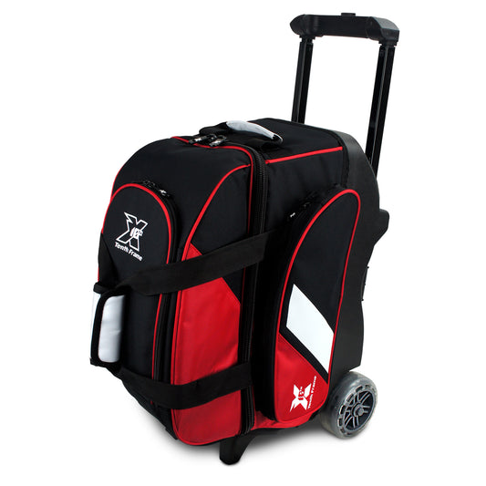 Tenth Frame Deluxe Double - 2 Ball Roller Bowling Bag (Red - Standing)