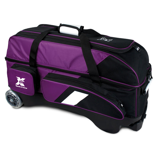 Tenth Frame Deluxe Triple - 3 Ball Roller Bowling Bag (Purple - Side)