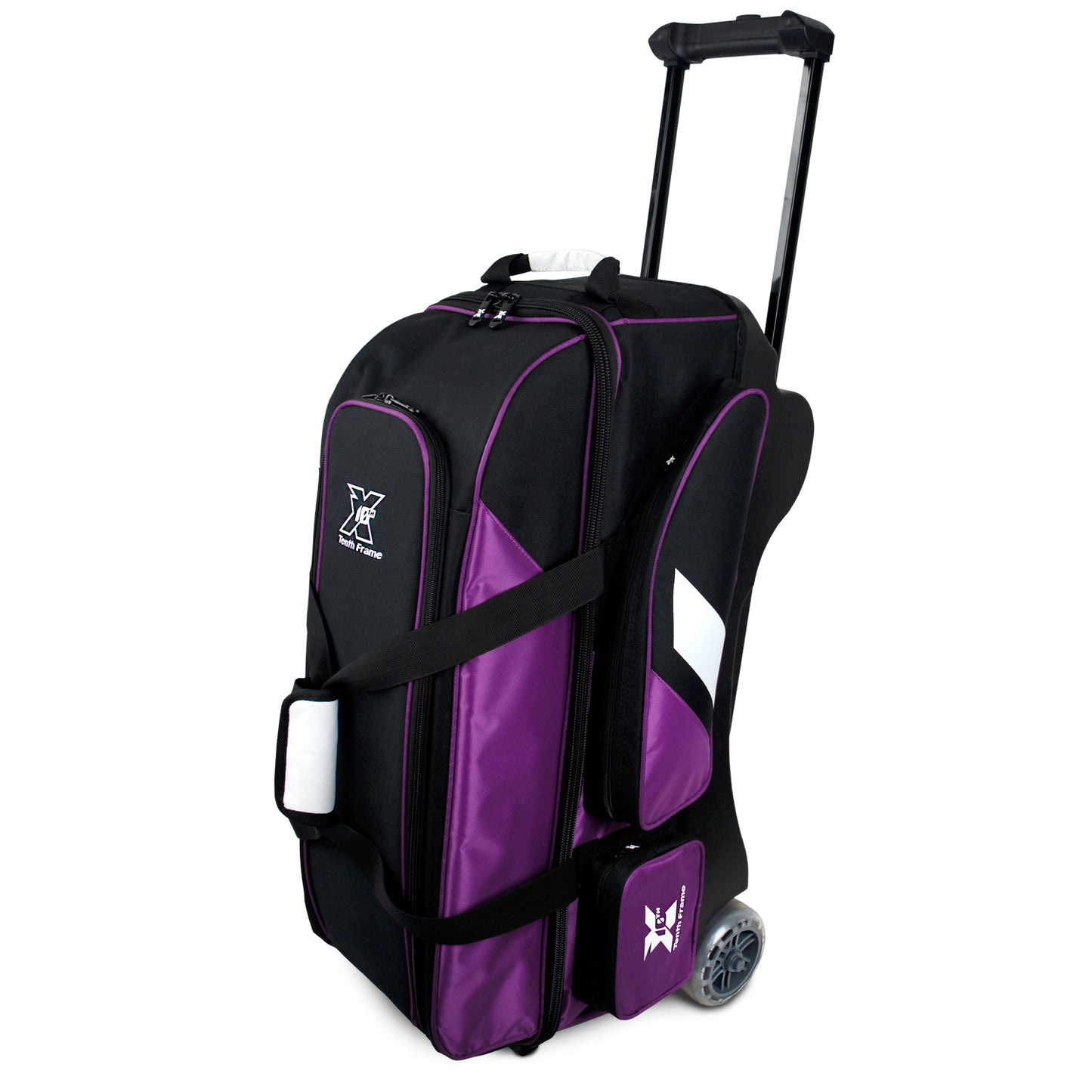 Tenth Frame Deluxe Triple - 3 Ball Roller Bowling Bag (Purple - Standing)