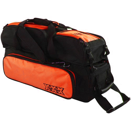 Tenth Frame Glide Triple Tote Roller Bowling Bag with Shoe Pouch - Retired (Neon Orange)
