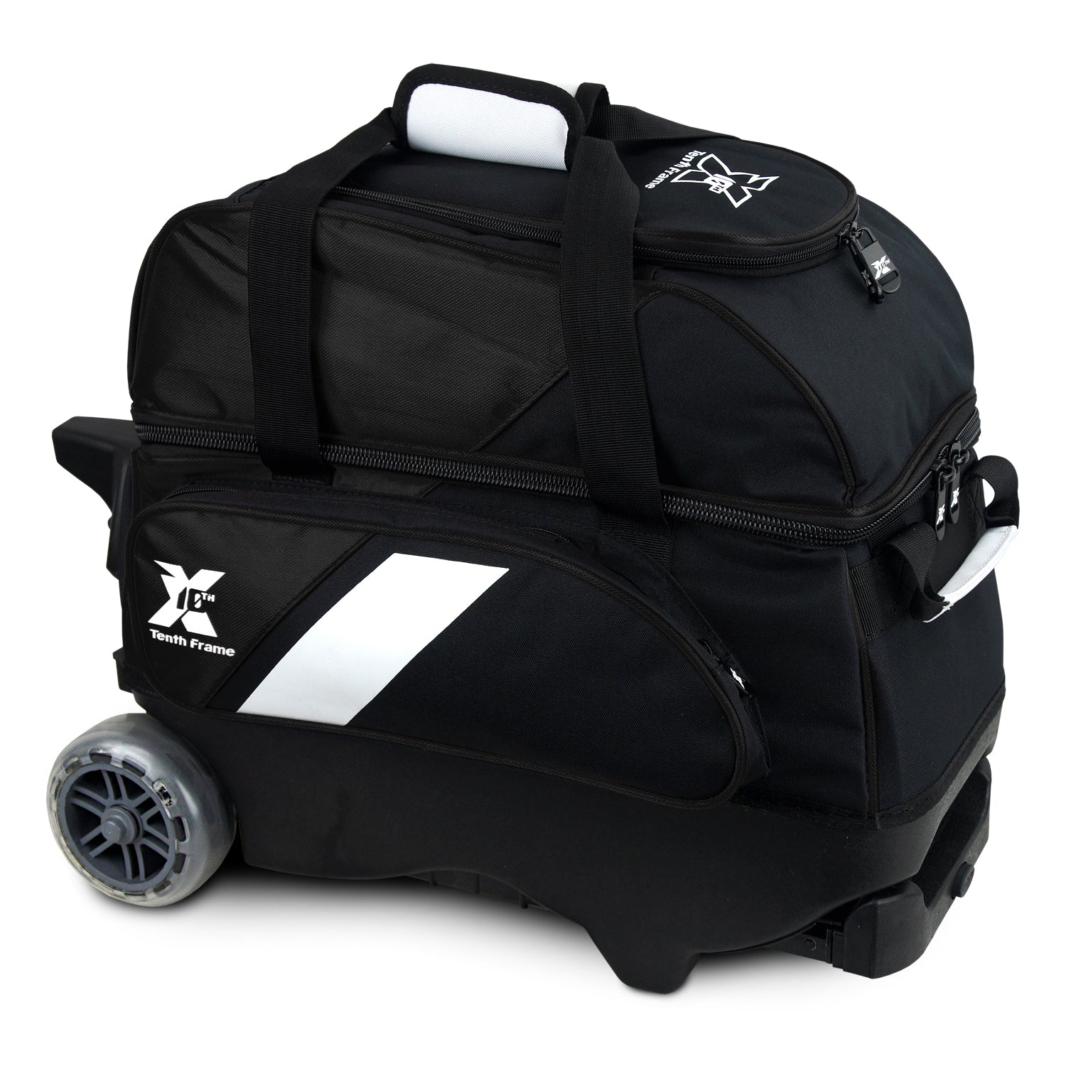 10th Frame Tenth Frame Deluxe Double Roller Bowling Bag - Black – Tenth Frame Bowling