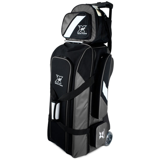 Tenth Frame Deluxe Triple Bundle - 3 Ball Roller with a 1 Ball Add-On Bowling Bag (Grey)
