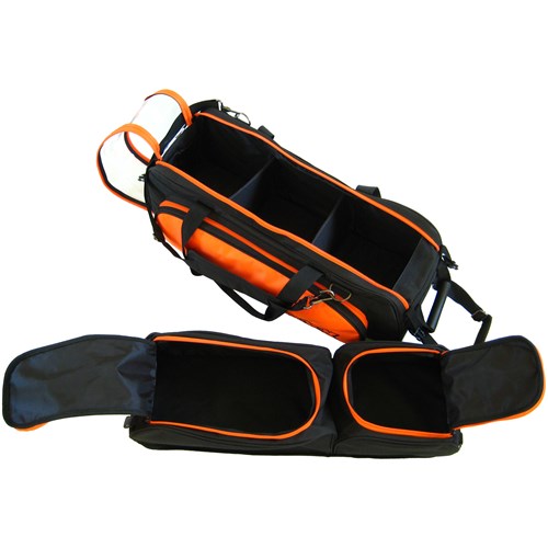Tenth Frame Glide Triple Tote Roller Bowling Bag with Shoe Pouch - Retired (Neon Orange - Ball and Shoe Compartments)